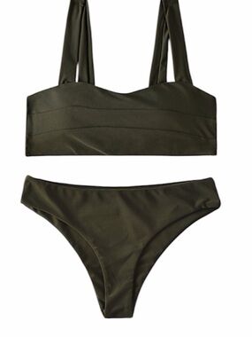 Amazon Olive Green Women's Bikini Set Size S